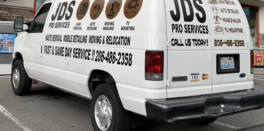 JDS Pro Services van, junk removal and hauling